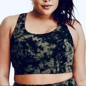 Torrid Olive Green Tie Dye Sports Bra